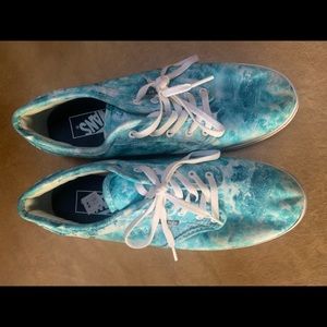 Blue tie dye vans